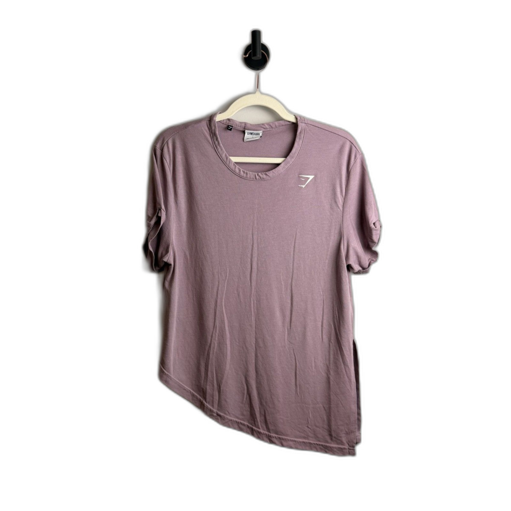 Gymshark Essential Tee Purple Short Sleeve Asymmetrical Side Split Workout Top L
